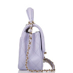 Chanel Rectangular Mini Flap Bag with Top Handle Lavender Quilted Lambskin Light Gold Hardware