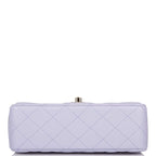 Chanel Rectangular Mini Flap Bag with Top Handle Lavender Quilted Lambskin Light Gold Hardware
