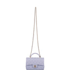 Chanel Rectangular Mini Flap Bag with Top Handle Lavender Quilted Lambskin Light Gold Hardware