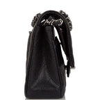 Chanel Medium Classic Double Flap Bag Black Quilted Caviar Silver Hardware