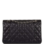 Chanel Medium Classic Double Flap Bag Black Quilted Caviar Silver Hardware