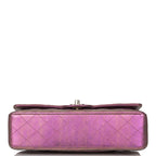 Chanel Purple Iridescent Quilted Lambskin Medium Classic Double Flap Bag Light Gold Hardware