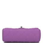 Chanel Purple Quilted Lambskin Rectangular Mini Classic Flap Bag Silver Hardware