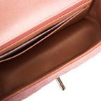 Chanel Pink Ombre Quilted Metallic Lambskin Rectangular Mini Classic Flap Bag Light Gold Hardware