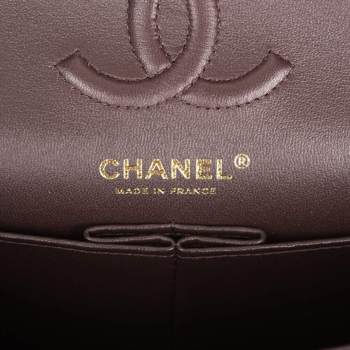 Chanel Small Classic Double Flap Bag Dark Brown Lambskin Light Gold Hardware