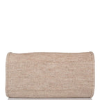 Chanel Beige Wool Large Deauville Shopping Bag Silver Hardware
