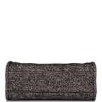 Chanel Small Deauville Shopping Bag Black Wool Silver Hardware