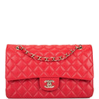 Chanel Red Quilted Caviar Medium Classic Double Flap Bag
