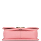Chanel Pink Quilted Caviar Medium Boy Bag Light Gold Hardware