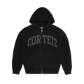 Corteiz 3M College Knit Zip Hoodie - Black