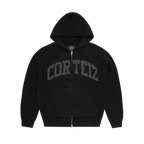 Corteiz 3M College Knit Zip Hoodie - Black