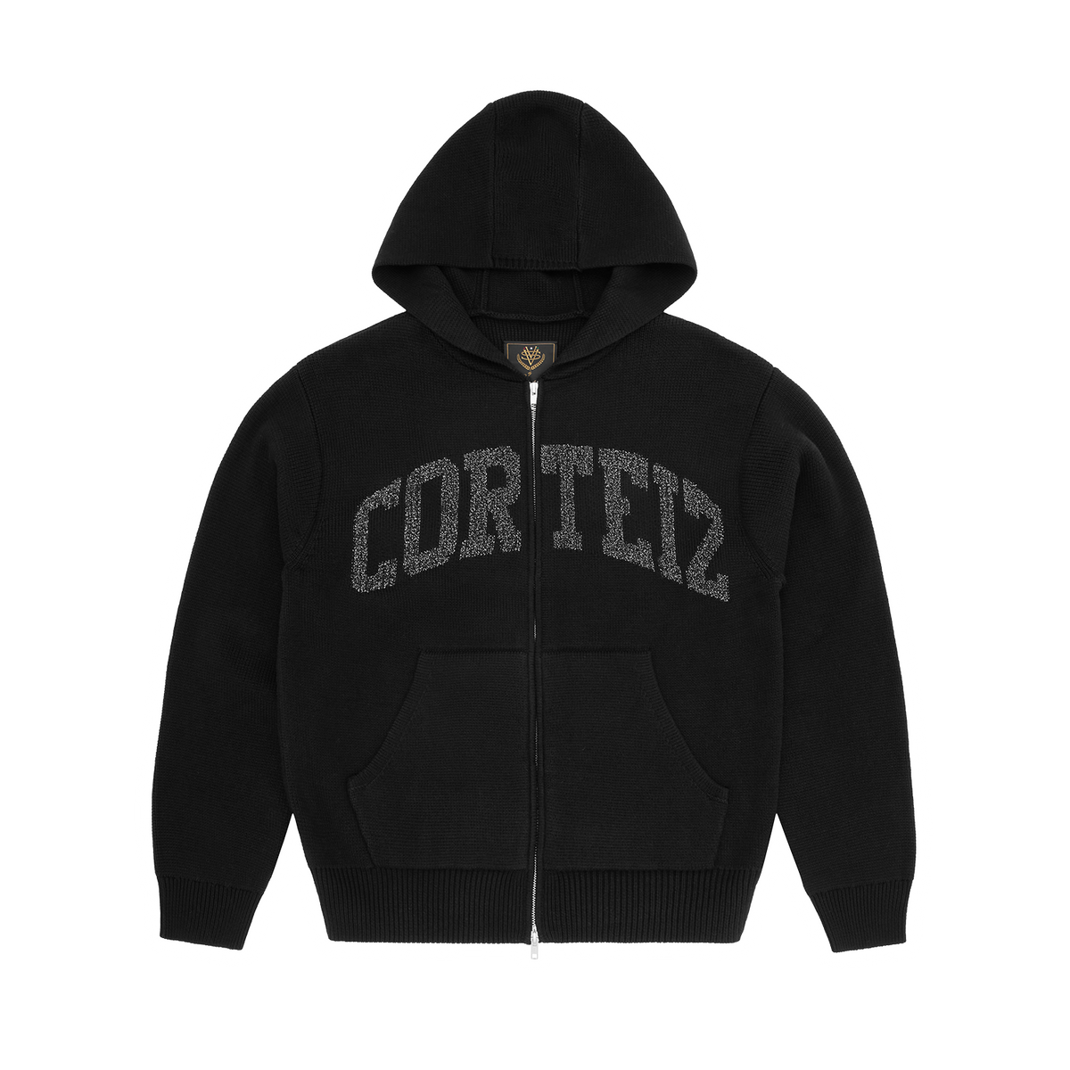 Corteiz 3M College Knit Zip Hoodie - Black