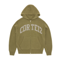 Corteiz 3M College Knit Zip Hoodie - Olive