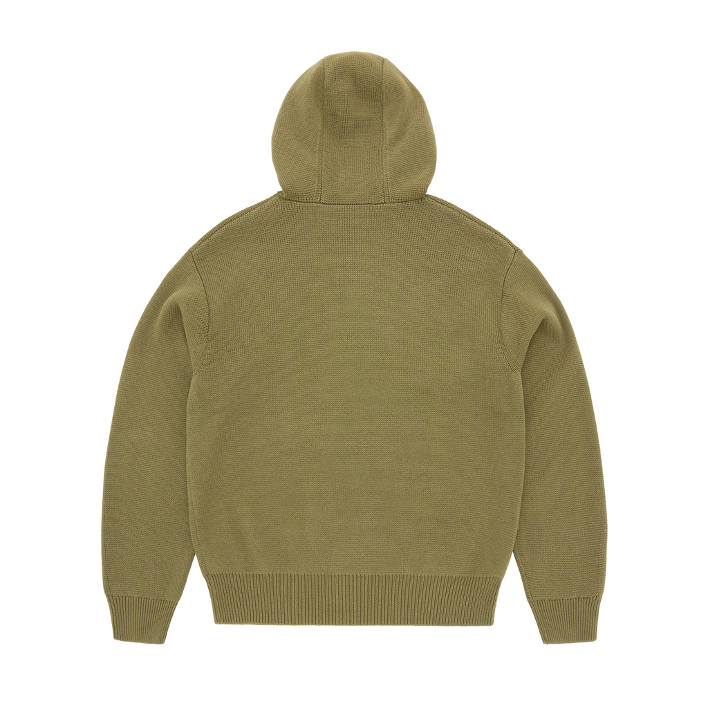 Corteiz 3M College Knit Zip Hoodie - Olive