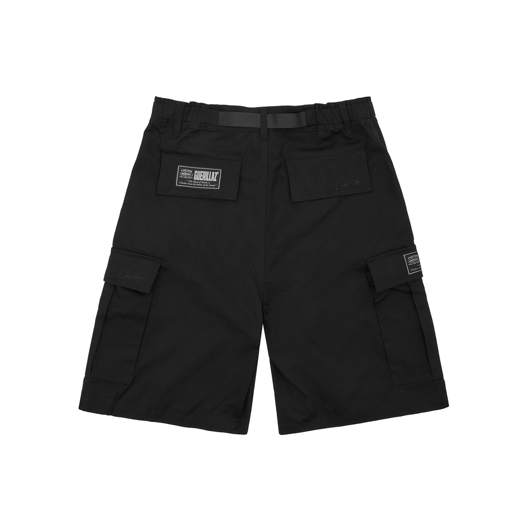 Corteiz Alcatraz Cargo Short - Triple Black