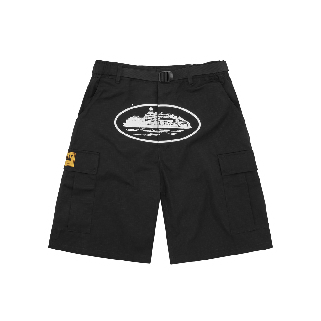 Corteiz Alcatraz Cargo Short - Black