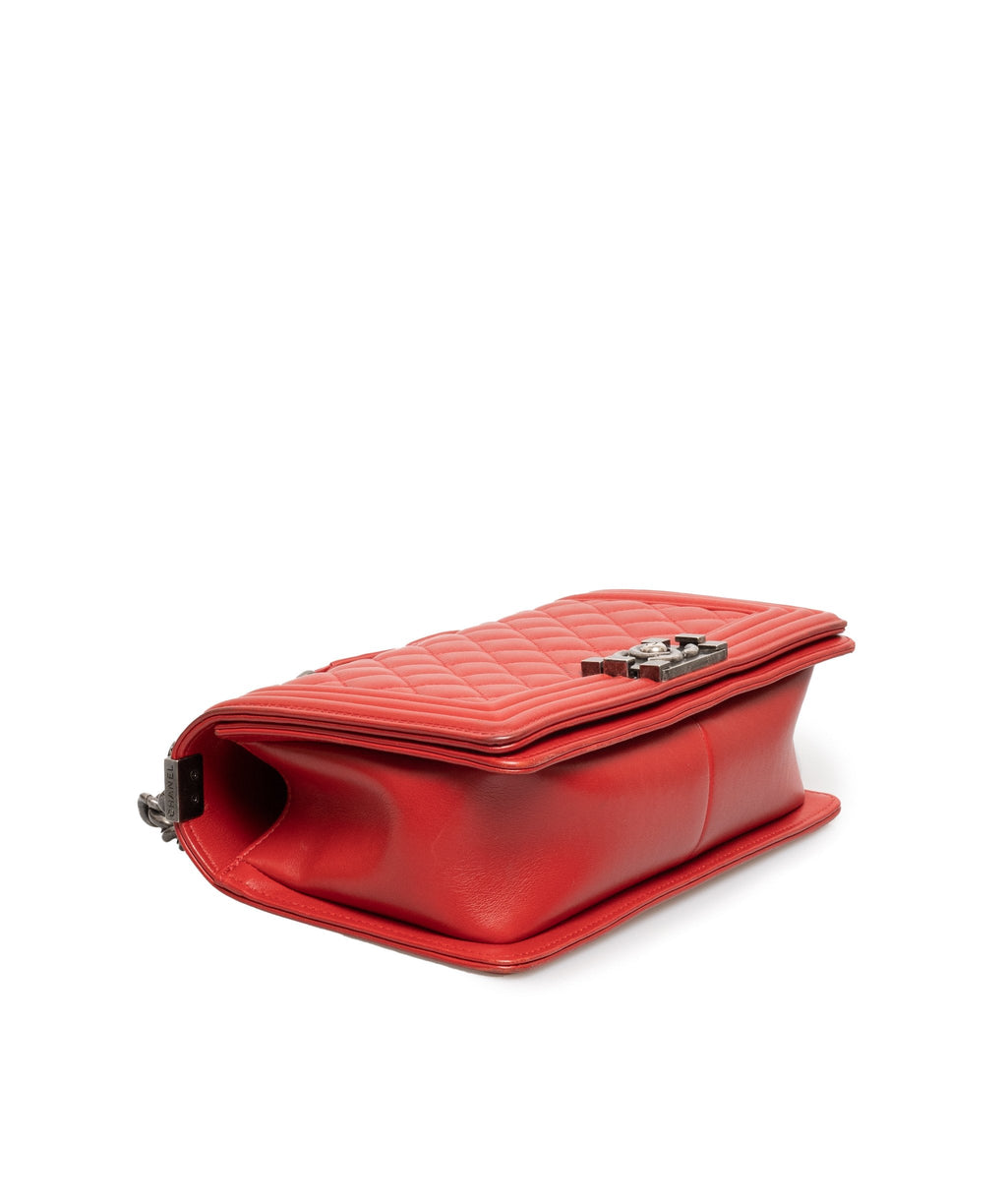 Chanel Red New Medium Boy Bag - ADL1302 - Cap N Wrap