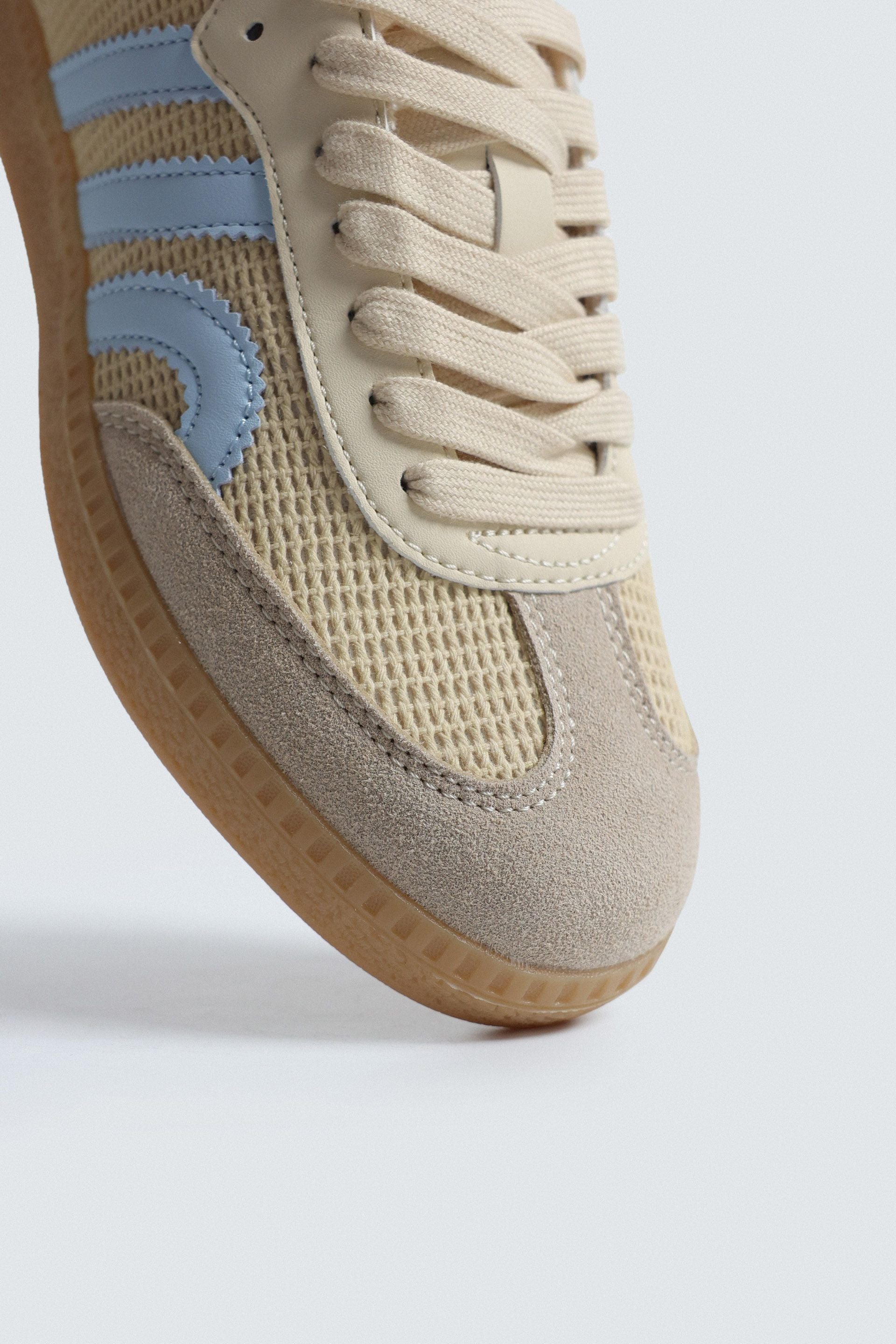 Bags End Women's Taupe Low-Top Mesh Sneakers