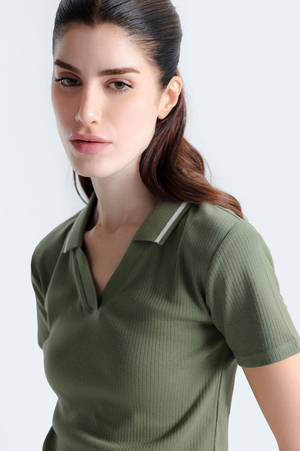 Bags End Women's Cropped Slim Fit Polo Shirt