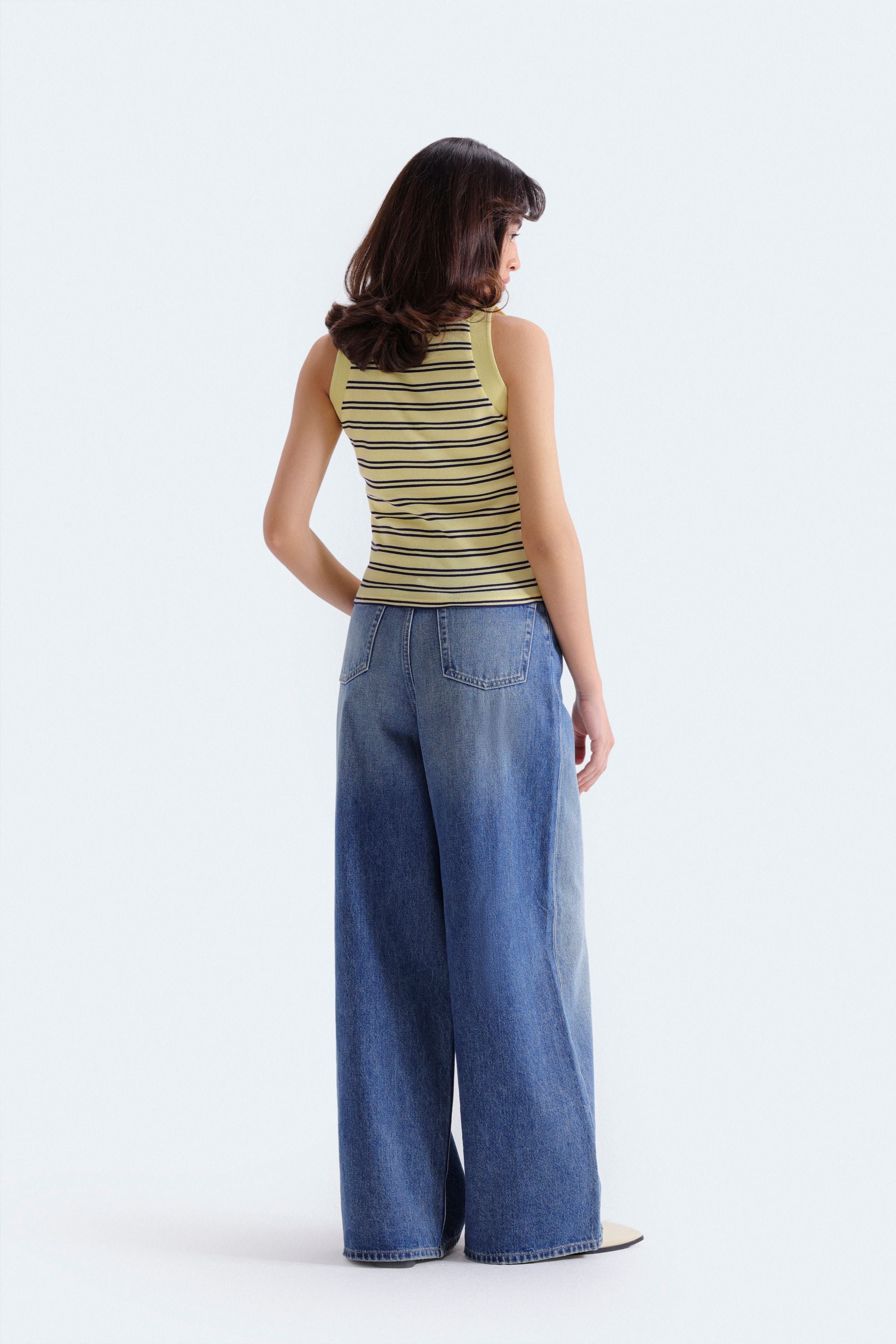 Bags End Women's Ribbed Striped Tank Top