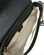 Gucci Pebbled Calfskin Soho Medium Flap Bag – Black