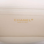 Chanel White Quilted Lambskin Rectangular Mini Classic Flap Bag Light Gold Hardware