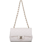 Chanel White Quilted Lambskin Rectangular Mini Classic Flap Bag Light Gold Hardware