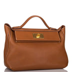 Hermes Fauve Barenia Faubourg 24/24 Bag 29cm Gold Hardware, side view