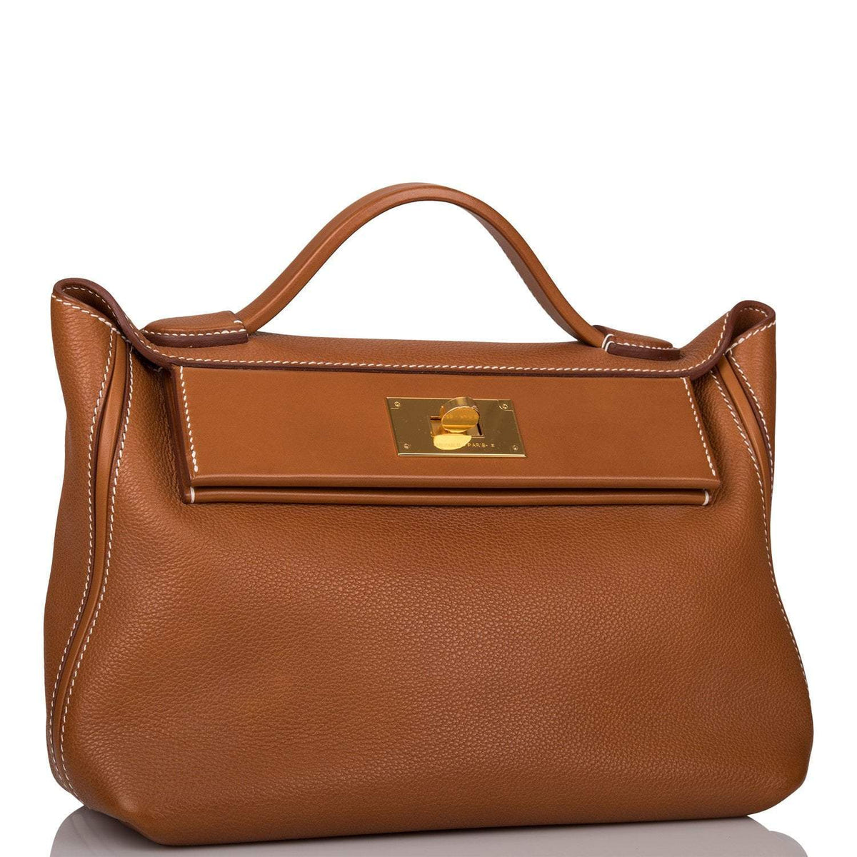 Hermes Fauve Barenia Faubourg 24/24 Bag 29cm Gold Hardware, side view
