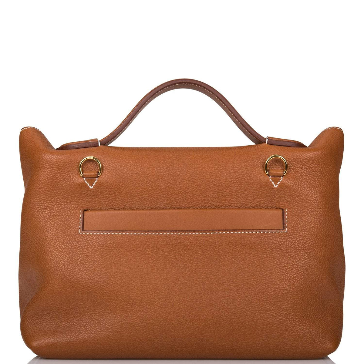 Hermes Fauve Barenia Faubourg 24/24 Bag 29cm Gold Hardware, interior and construction detail