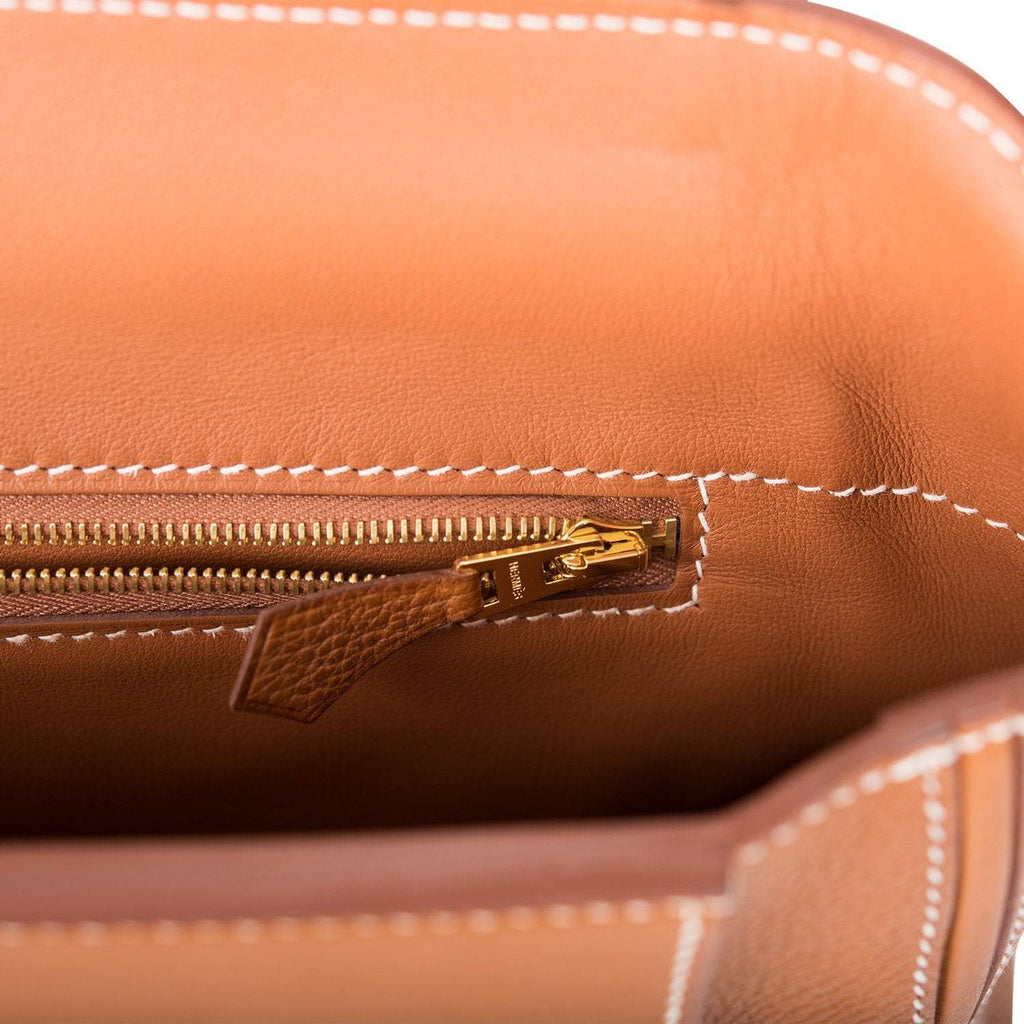 Hermes Fauve Barenia Faubourg 24/24 Bag 29cm Gold Hardware, product detail view 9