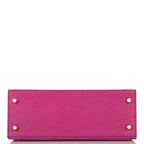Hermes Horseshoe Stamp HSS Bi-Color Rose Pourpre Gris Agate Ostrich Sellier Kelly 25cm Brushed Gold Hardware