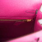 Hermes Horseshoe Stamp HSS Bi-Color Rose Pourpre Gris Agate Ostrich Sellier Kelly 25cm Brushed Gold Hardware