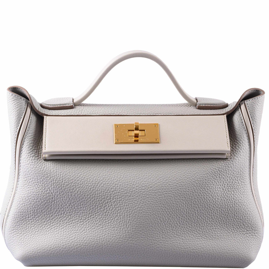 Hermes 24/24 29 Gris Perle Togo Beton Swift Gold Hardware, front view