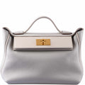 Hermes 24/24 29 Gris Perle Togo Beton Swift Gold Hardware, front view