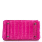 Hermes Birkin 25 Rose Shocking Matte Alligator Palladium Hardware- 2020,Y - hardware detail