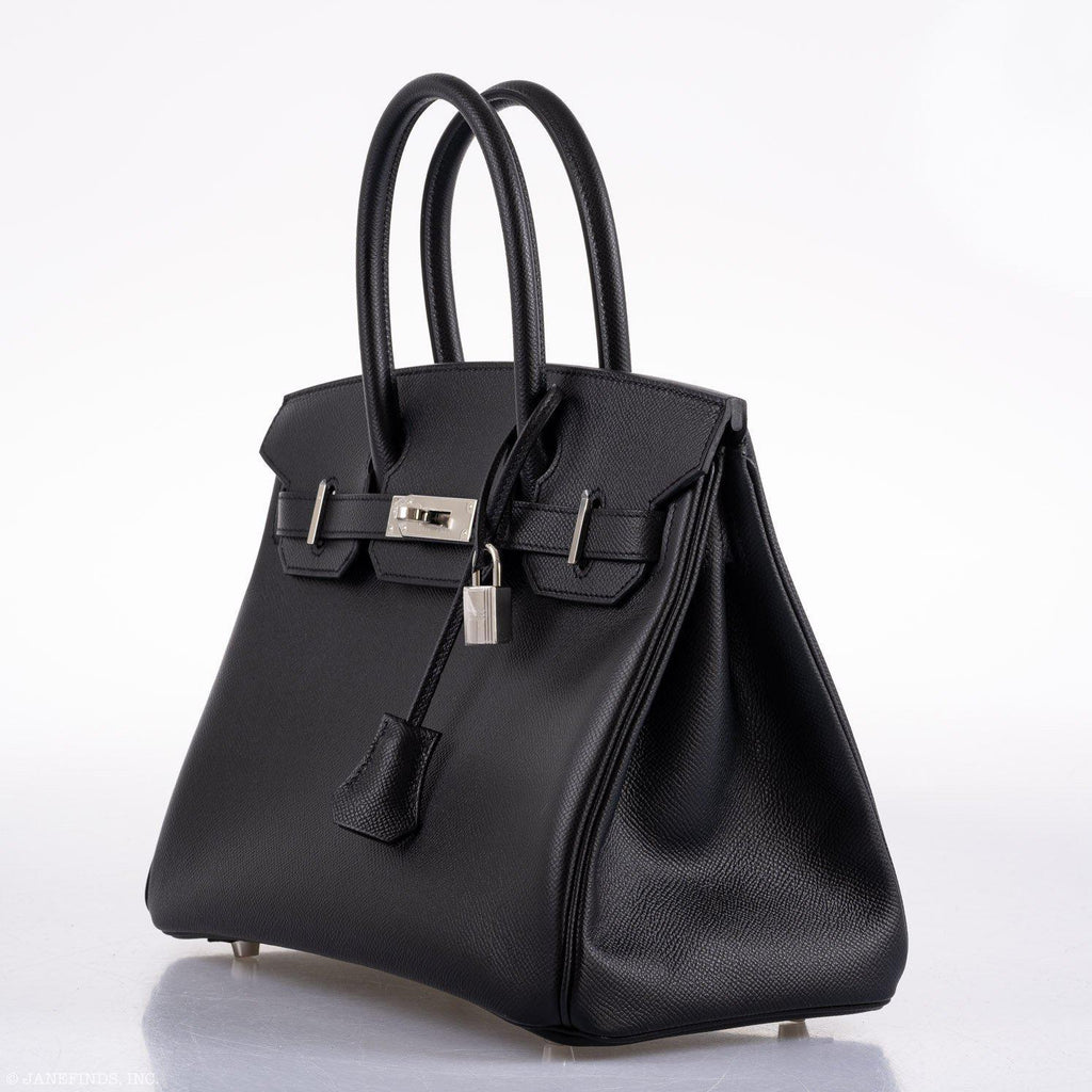 Hermes Birkin 30 Black Epsom Palladium Hardware - 2020, Y - hardware detail