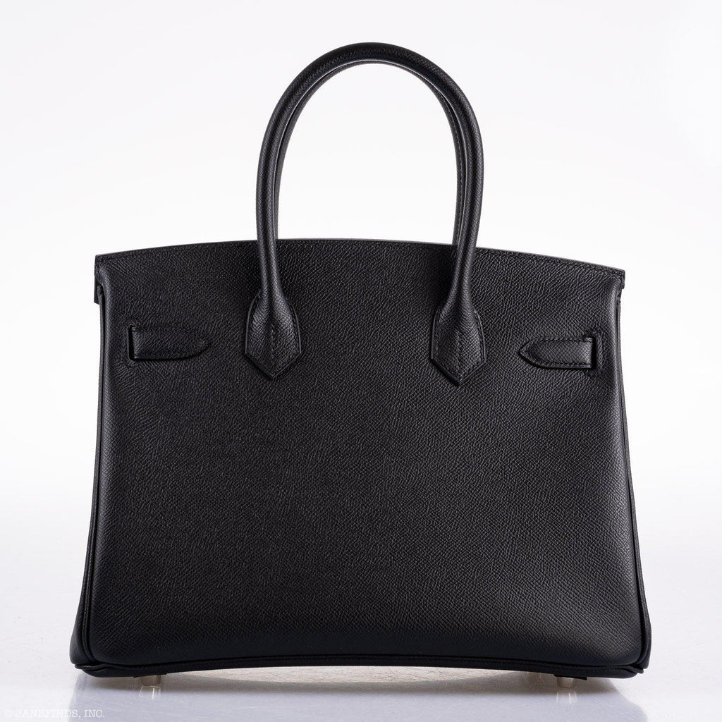 Hermes Birkin 30 Black Epsom Palladium Hardware - 2020, Y - hardware detail