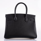 Hermes Birkin 30 Black Epsom Palladium Hardware - 2020, Y - hardware detail