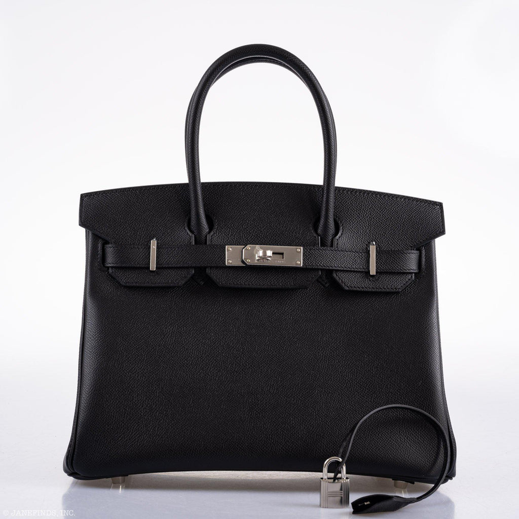 Hermes Birkin 30 Black Epsom Palladium Hardware - 2020, Y - hardware detail