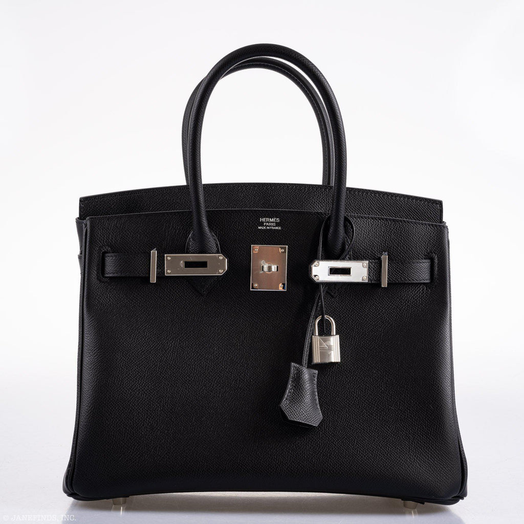 Hermes Birkin 30 Black Epsom Palladium Hardware - 2020, Y - hardware detail