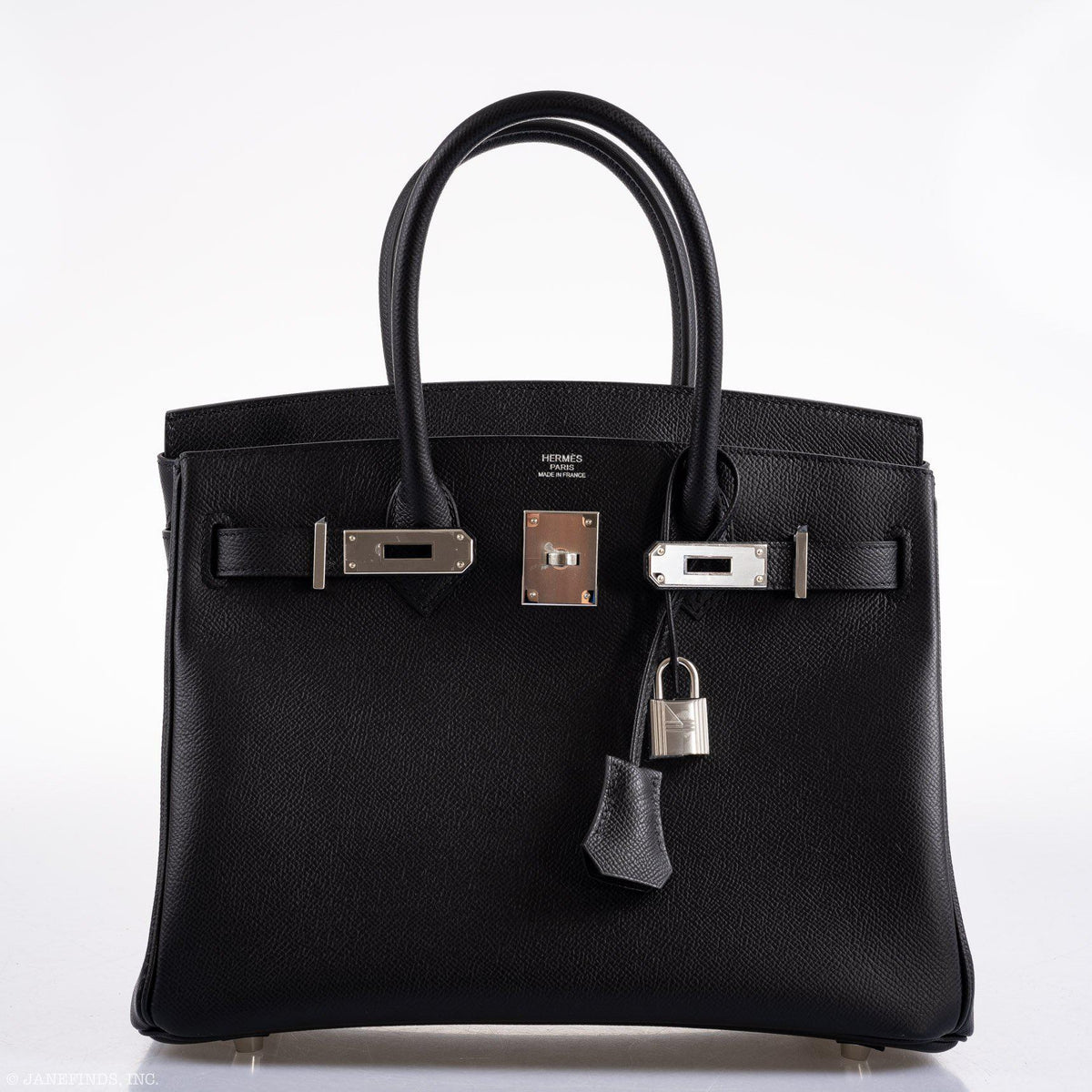 Hermes Birkin 30 Black Epsom Palladium Hardware - 2020, Y - hardware detail