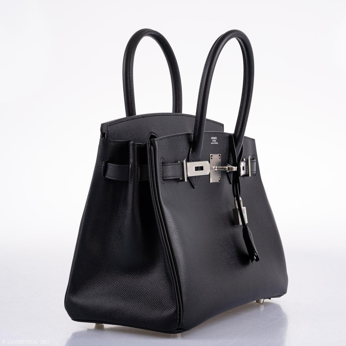 Hermes Birkin 30 Black Epsom Palladium Hardware - 2020, Y - hardware detail