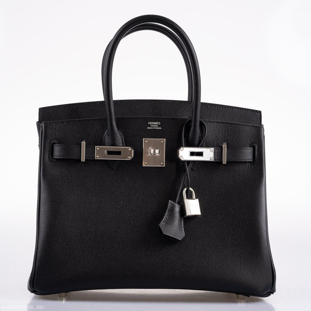 Hermes Birkin 30 Black Epsom Palladium Hardware - 2020, Y - hardware detail