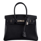 Hermes Birkin 30 Black Epsom Palladium Hardware - 2020, Y - hardware detail