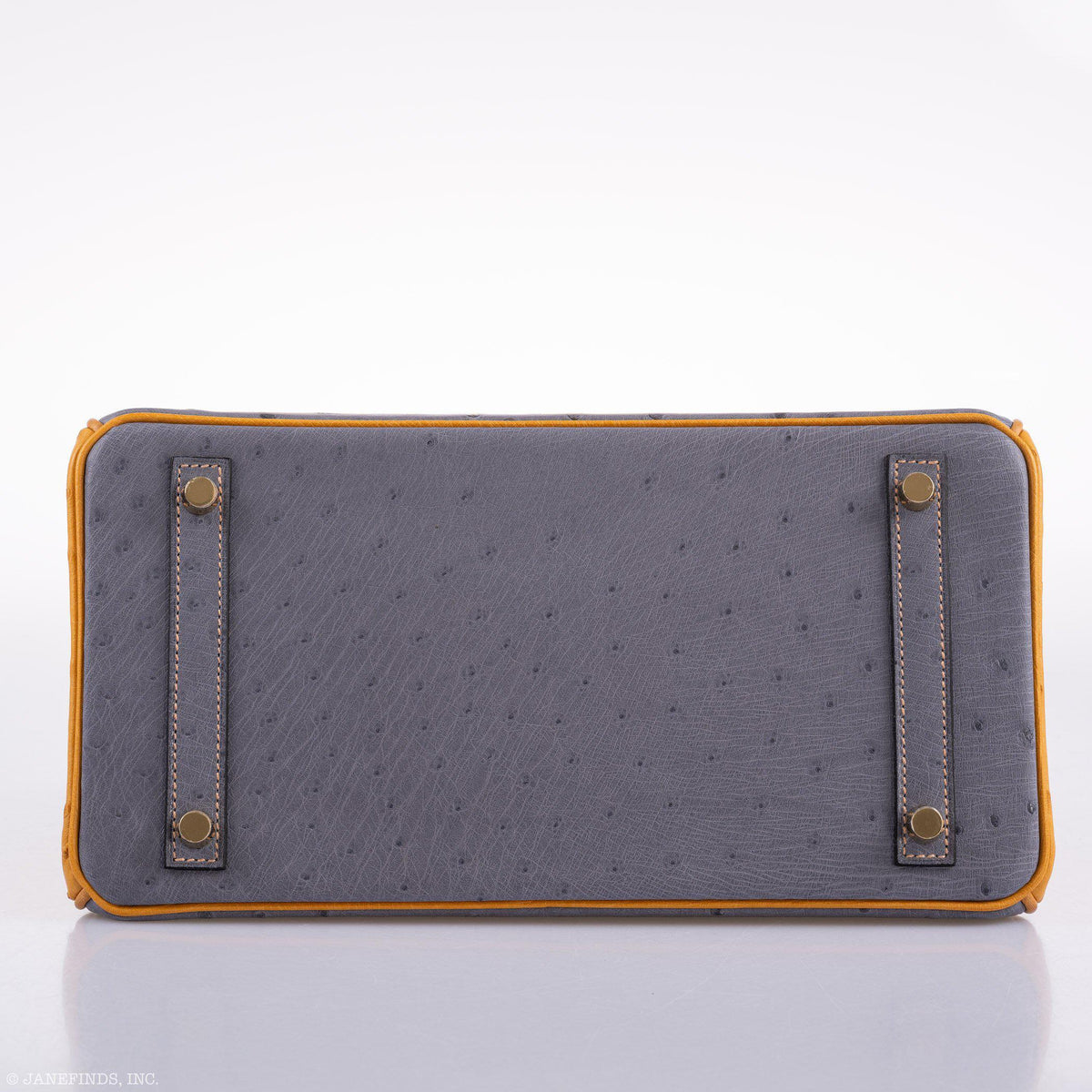 Hermes Birkin 30 HSS Gris Agate & Saffron Ostrich Gold Hardware - 2020, Y - hardware detail