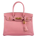 Hermes Birkin 30 HSS Rose Confetti Chevre Gold Hardware - 2015, T - hardware detail