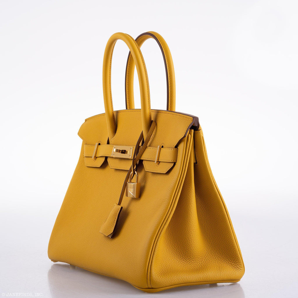 Hermes Birkin 30 Jaune Ambre Togo Gold Hardware - 2018, C - hardware detail