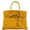 Hermes Birkin 30 Jaune Ambre Togo Gold Hardware - 2018, C - hardware detail