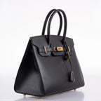 Hermes Birkin 30 Sellier Black Veau Monsieur Leather Gold Hardware - 2020, Y - hardware detail